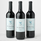 Blue Dreamweaver Stylish Boho Design Wine Making Wijn Etiket (Flessen)