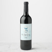 Blue Dreamweaver Stylish Boho Design Wine Making Wijn Etiket (Voorkant)