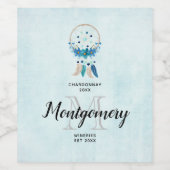 Blue Dreamweaver Stylish Boho Design Wine Making Wijn Etiket (Enkel label)