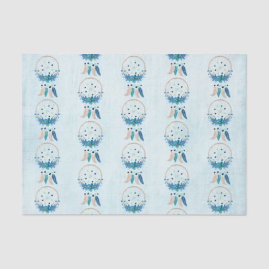 Blue Dreamweaver Stylish Boho Pattern Tissuepapier (Voorkant)