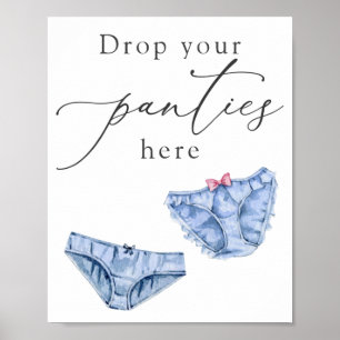 Blue Drop Je Slipje Hier Ondergoed Douche Bord Poster
