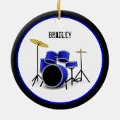 Blue Drum Set Custom Keramisch Ornament (Achterkant)