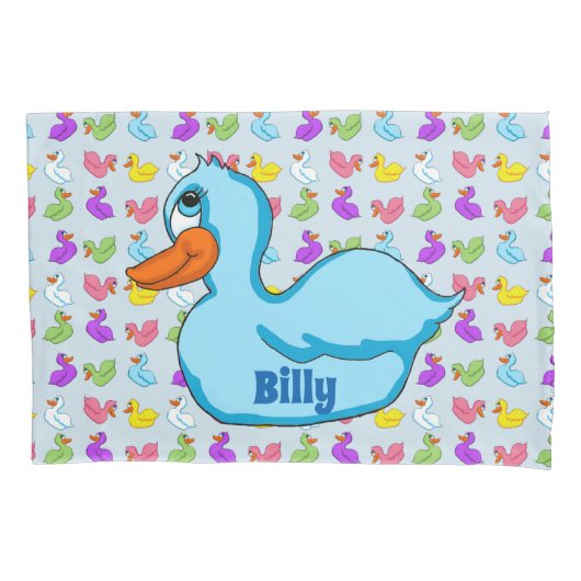 Blue Duck Kussen Hoesje Kussensloop (Voorkant)