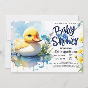 Blue Duckling Bliss Baby shower Kaart