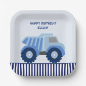 Blue Dump Custom Kind Birthday Papieren Bordje (Voorkant)
