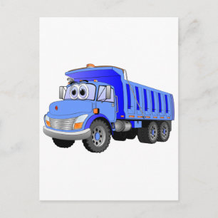 Blue Dump Truck Cartoon Briefkaart