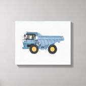 Blue Dump Truck Construction Vehicle Canvas Afdruk (Voorkant)