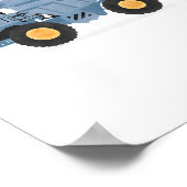 Blue Dump Truck Construction Vehicle Decor Poster (Hoek)