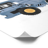 Blue Dump Truck Construction Vehicle Decor Poster (Hoek)