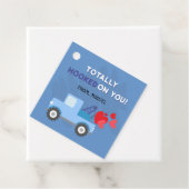 Blue Dump Truck Hearts Valentijnse Labels Gift (In situ)