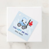 Blue Dump Truck Hearts Valentijnse Labels Gift (In situ)