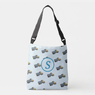 Blue Dump Truck Theme Monogrammed Luiertas Crossbody Tas
