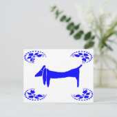 Blue Dutch Dachshund Abstract Briefkaart (Staand voorkant)