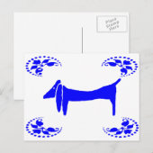 Blue Dutch Dachshund Abstract Briefkaart (Voorkant / Achterkant)