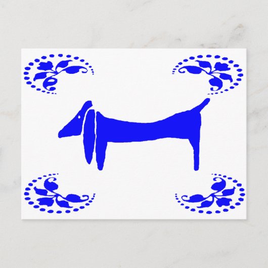 Blue Dutch Dachshund Abstract Briefkaart (Voorkant)