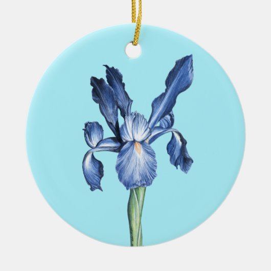 Blue Dutch Iris - Keramisch Ornament (Voorkant)