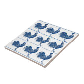 Blue Dutch Roosters Ceramic Tegel Tegeltje (Zijkant)
