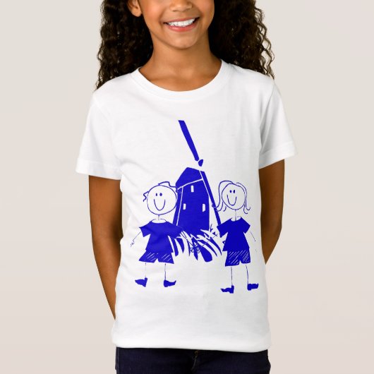 Blue Dutch Stick Kinder T-shirt (Voorkant)