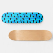 Blue Dyed Musical Notes, Skateboard (Horizontaal)