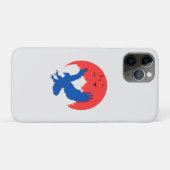 Blue Eagle Silhouette met Red Moon Sleutelhanger Case-Mate iPhone Case (Achterkant (horizontaal))