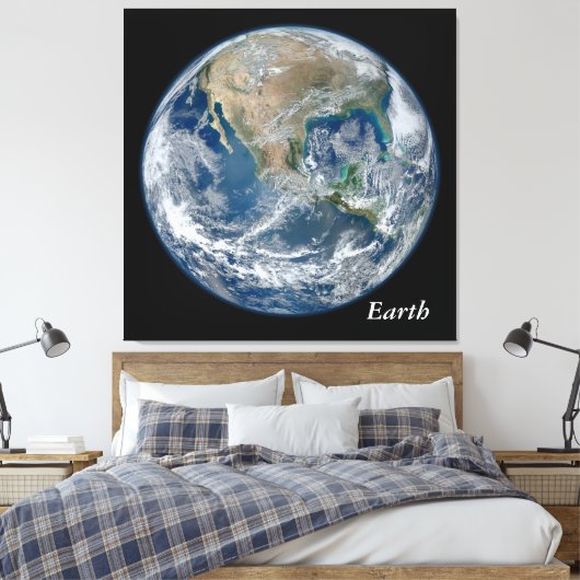 Blue Earth -  Canvas Afdruk (Insitu (Slaapkamer))
