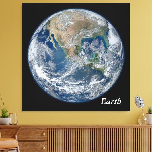 Blue Earth -  Canvas Afdruk (Insitu (Woonkamer))