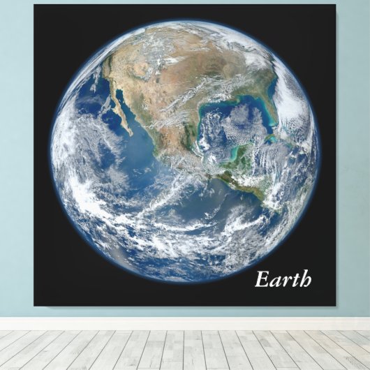 Blue Earth -  Canvas Afdruk (Insitu (Houten vloer))
