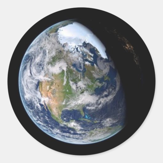 Blue Earth Round Sticker (Voorkant)