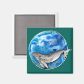 Blue Earth Whale Magneet (Voorkant / Achterkant)