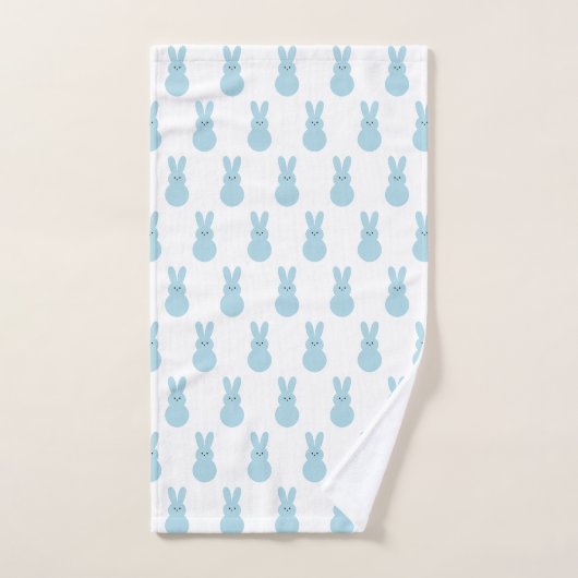 Blue Easter Bunny Bath Towel Set Bad Handdoek (Handdoek)