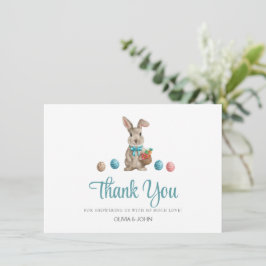 Blue Easter Bunny Bedankkaart