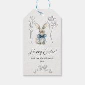 Blue Easter Bunny Cadeaulabel (Voorkant)