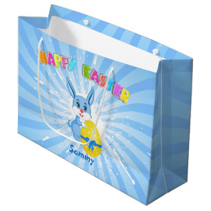 Blue Easter Bunny-Cartoon Large Cadeauzakje