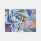 Blue Echeveria Succulent Fleece Blanket, 3 maten (Voorkant (Horizontaal))