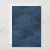 Blue Ecru Gold Monogramme Faire-part de mariage mo (Dos)