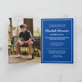 Blue Edgy Abstract Torn Photo Afstuderen (Binnen)