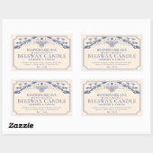 Blue Editable Tarot Honeybee Candle Étiquette (Feuille)