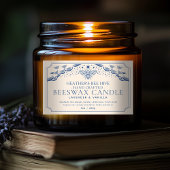 Blue Editable Tarot Honeybee Candle Étiquette