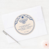Blue Editable Tarot Honeybee Candle Étiquette (Enveloppe)