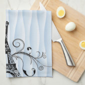 Blue Eiffel Towel Flourish Kitchen Towel Theedoek (Quarter Fold)