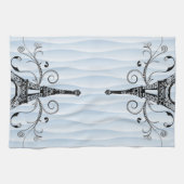Blue Eiffel Towel Flourish Kitchen Towel Theedoek (Horizontaal)