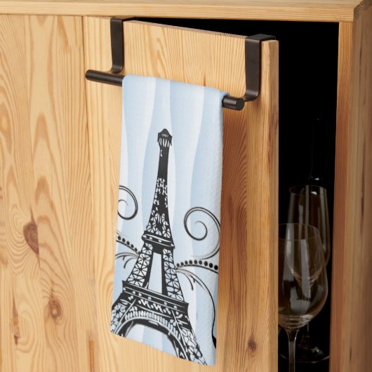 Blue Eiffel Towel Flourish Kitchen Towel Theedoek (Derde Gevouwen)