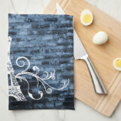 Blue Eiffel Towel Grunge Kitchen Towel Theedoek (Quarter Fold)