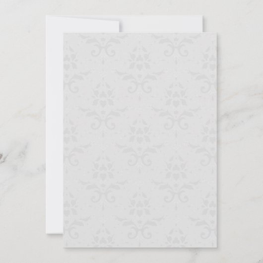 Blue Eiffel Tower Damask slaat de datum op Aankondiging (Achterkant)