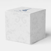 Blue Eiffel Tower Damask Wedding Favor Box Bedankdoosjes (Voorkant Zijde)
