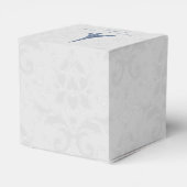 Blue Eiffel Tower Damask Wedding Favor Box Bedankdoosjes (Achterkant)