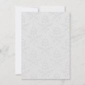 Blue Eiffel Tower Damask Wedding Rehearsal Dinner Kaart (Achterkant)