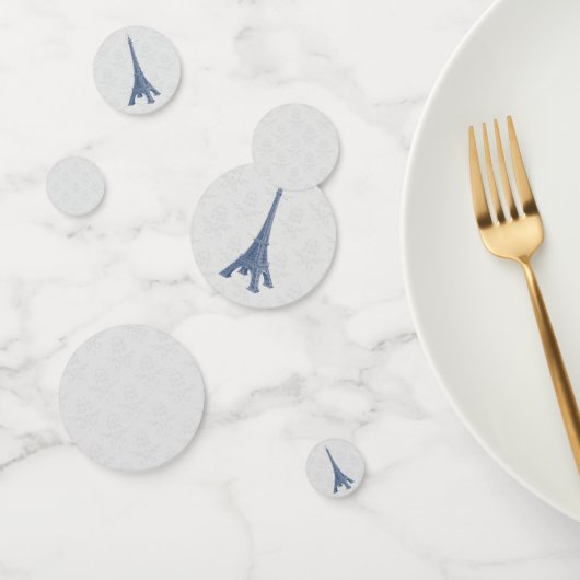 Blue Eiffel Tower Damask Wedding Table Confetti (Groep)