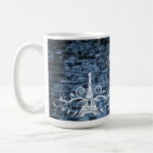 Blue Eiffel Tower Grunge Café Mug (Gauche)