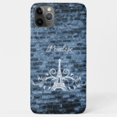 Blue Eiffel Tower Grunge Coque-Mate coque iphone (Dos)
